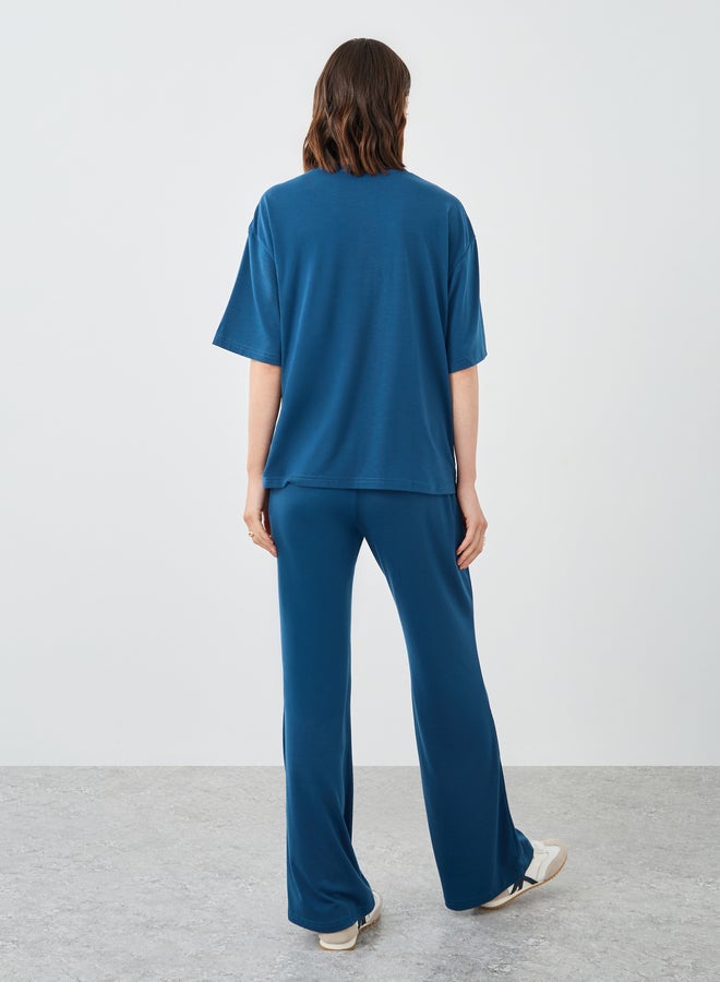 Take Two Slogan Print Relaxed Fit Top and Joggers Co-Ords - Image 5