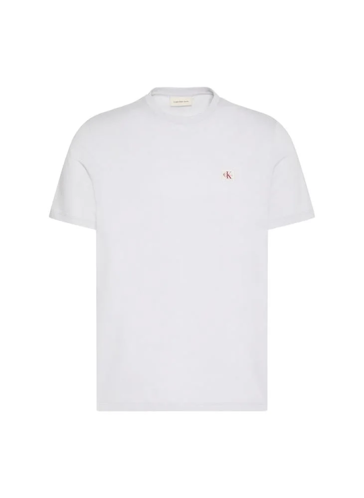 Calvin Klein Jeans Marble Gray Cotton Badge T-shirt for Men | Best Price UAE