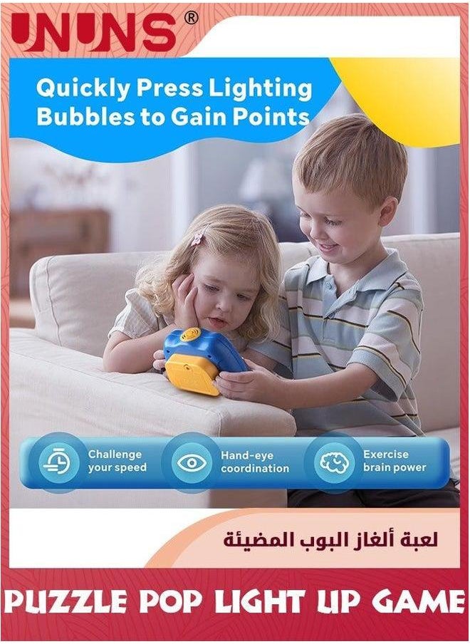 Pop Fidget Toys,Puzzle Light Up Game,Electronic Quick Push Game,Squeeze Sensory Toys,Handheld Console Cool Stuff Toys,Gift For Adults Teens Kids Stress Relief And Brain Exercise,Blue