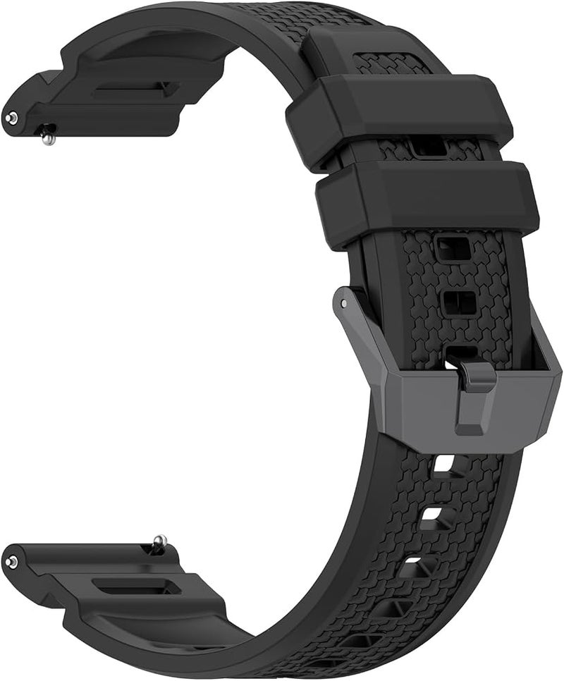 أربطة معصم قابلة للتعديل من نوع Disscool بقياس 24 مم، متوافقة مع ساعات Ticwatch Atlas/Pro 5 Enduro/Pro 5، مصنوعة من السيليكون المريح، مزودة بحزام إطلاق سريع (أسود) - Image 4