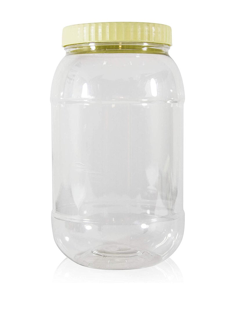 ALSAQER 6-Pieces (2000 ml) Plastic Spice Storage Pet Jar -Sunpet Round Clear Jars with lid-Plastic Transperent Pet Bottles - Image 2