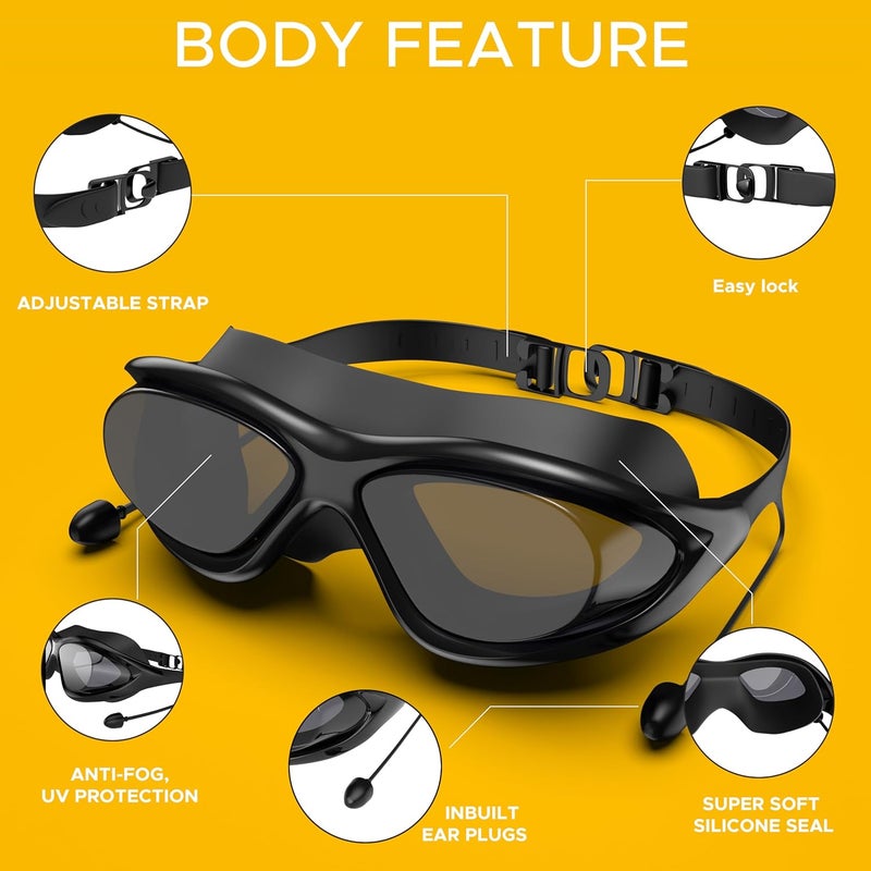 PulseITGlide Swim Goggles with Ear Plugs Anti-Fog Swimming Goggles for Adult Men, Women, Youth & Kids Perfect for Swimming, Pool, and Outdoor Activities (PulseGlide) - Image 4