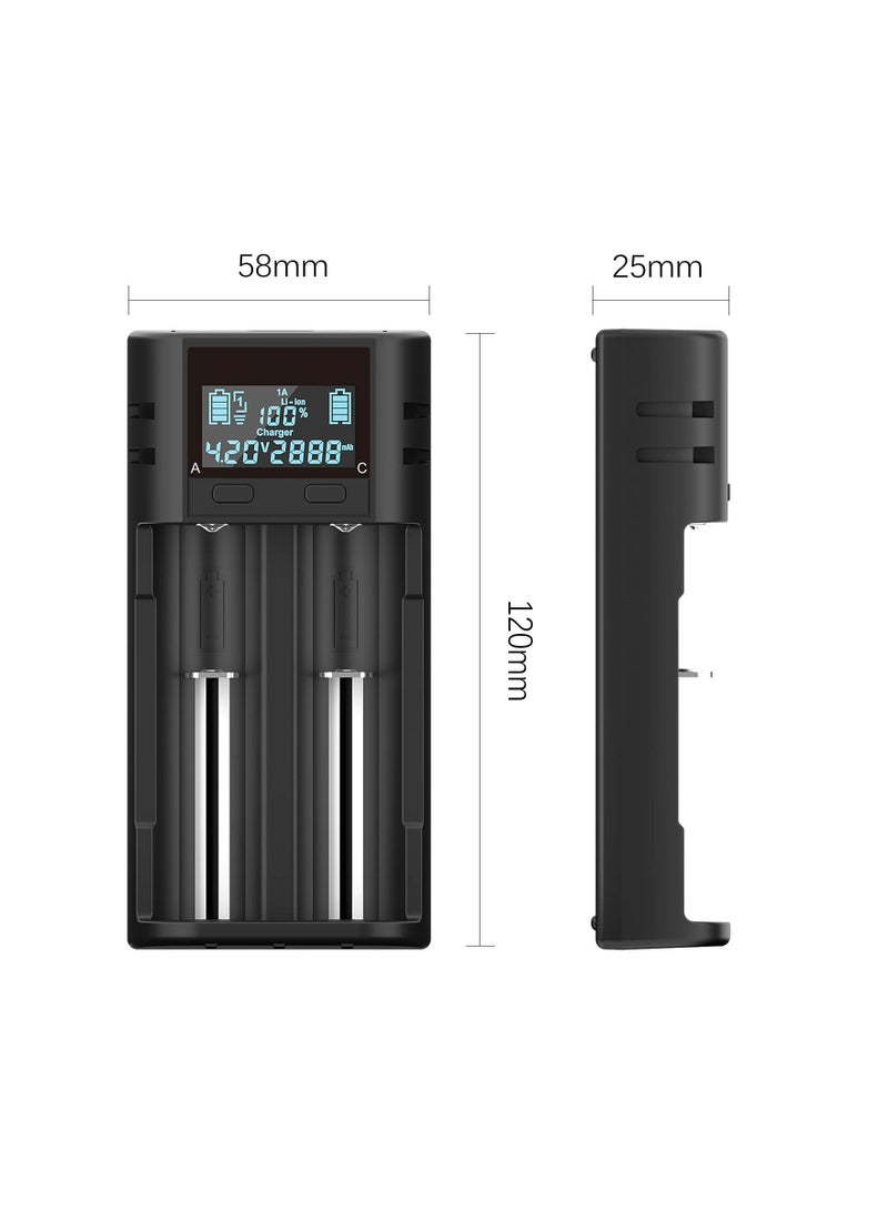 21750 21700 Battery Charger, LCD Intelligent 18650 Battery Charger Smart Charger Intelligent Battery Charger High-Speed Charger for 20700 22700 26650 26700 16340 (RCR123) 17500 17650 17670 18500