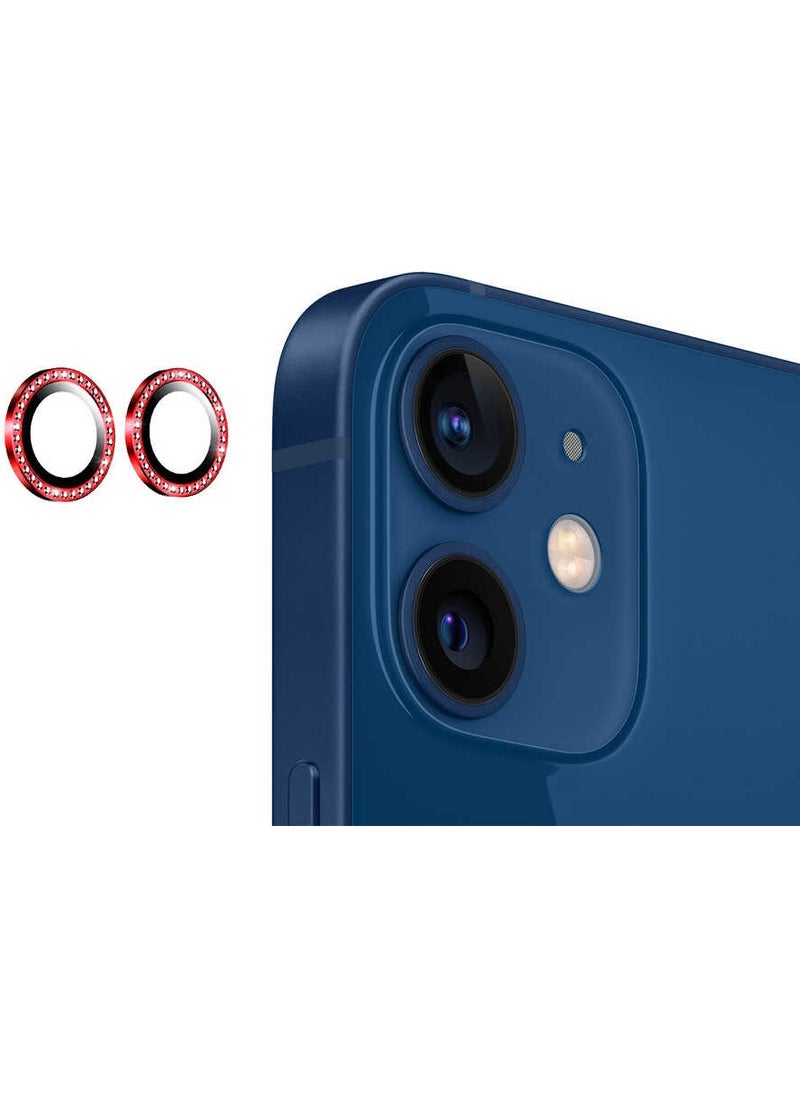 Rona Store iPhone 12 Compatible Zore Cl-06 Camera Lens Protector-Red 