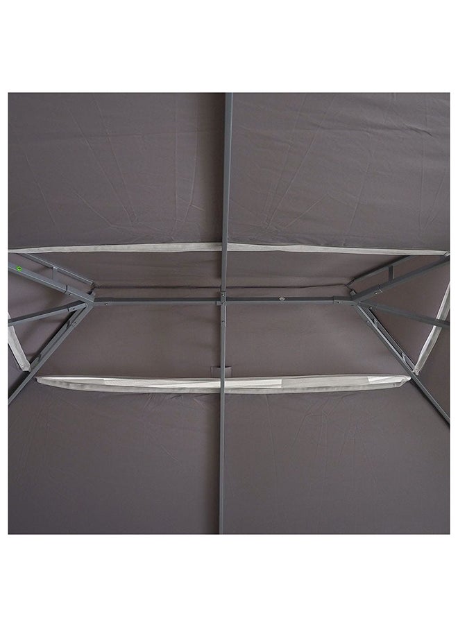 DANUBE HOME Roma Gazebo Aluminum Frame With Polyester Roof Rectangle Shape With Curtain And Net Water And UV Resistant Garden Patio Canopy Modern Outdoor Furniture 3x4m Grey  - Image 5