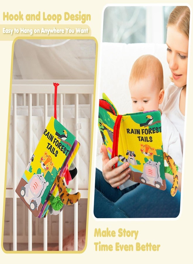 beiens Soft Tails Books, Activity Crinkle Books, Non-Toxic Cloth Books Set for Newborns, Infants & Toddler Toys, Interactive Baby Girl & Baby Boy Toys Rainforest B07TSMG36D - Image 4