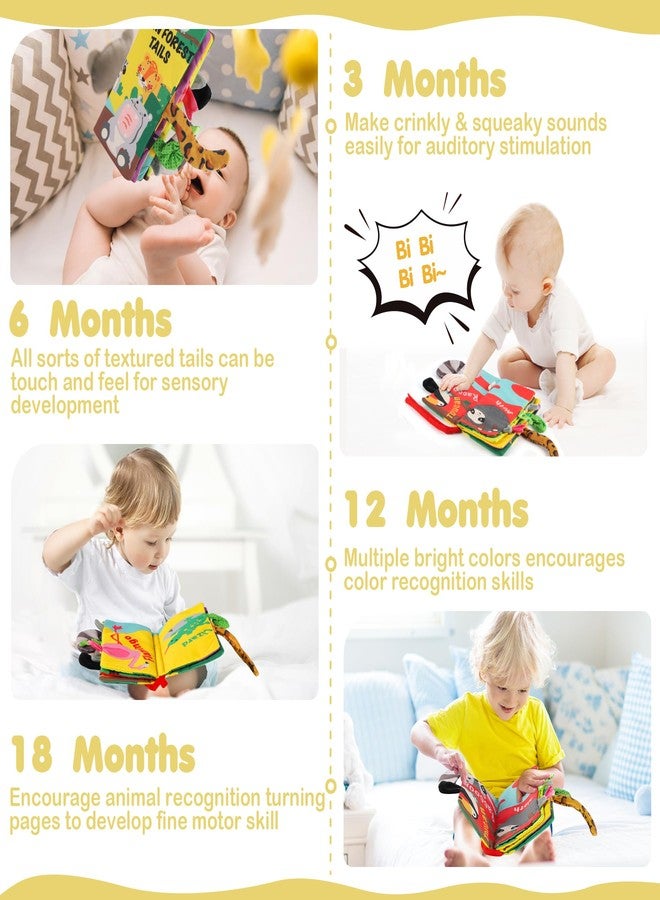 beiens Soft Tails Books, Activity Crinkle Books, Non-Toxic Cloth Books Set for Newborns, Infants & Toddler Toys, Interactive Baby Girl & Baby Boy Toys Rainforest B07TSMG36D - Image 5