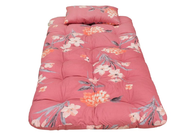 NEXTGO Silicone Folding Geist and Traveling Single Mattress (Soft, Medium,Micro Coir,Cotton 36''x78'',3 X 6.5 ft, Pink and Multi Print) - Image 1
