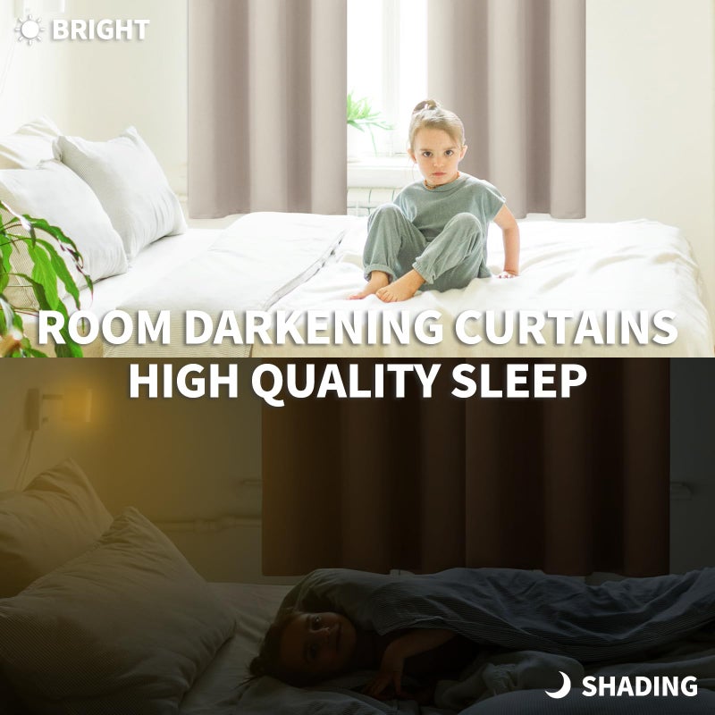 BGment Room Darkening Curtains 45 Inches Long - Grommet Thermal Insulated Drapes Window Treatment Curtains for Bedroom  2 Panels  52 x 45 Inch  Camel - Image 4