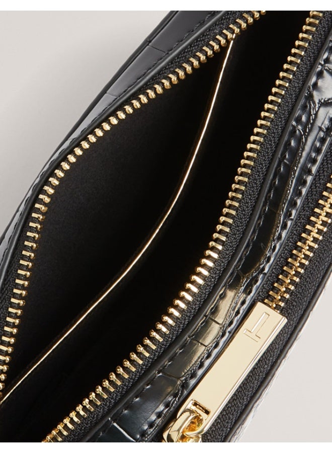 Ted Baker Double Zip Croc Effect Mini Camera Bag - Image 5