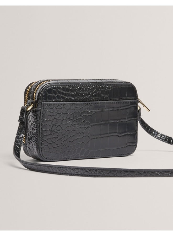 Ted Baker Double Zip Croc Effect Mini Camera Bag - Image 4