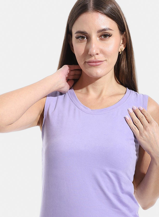 Andora Self Patterened Two Pieces Pijama Short & Cut Sleeves Shirt _ Purple & White - Image 4