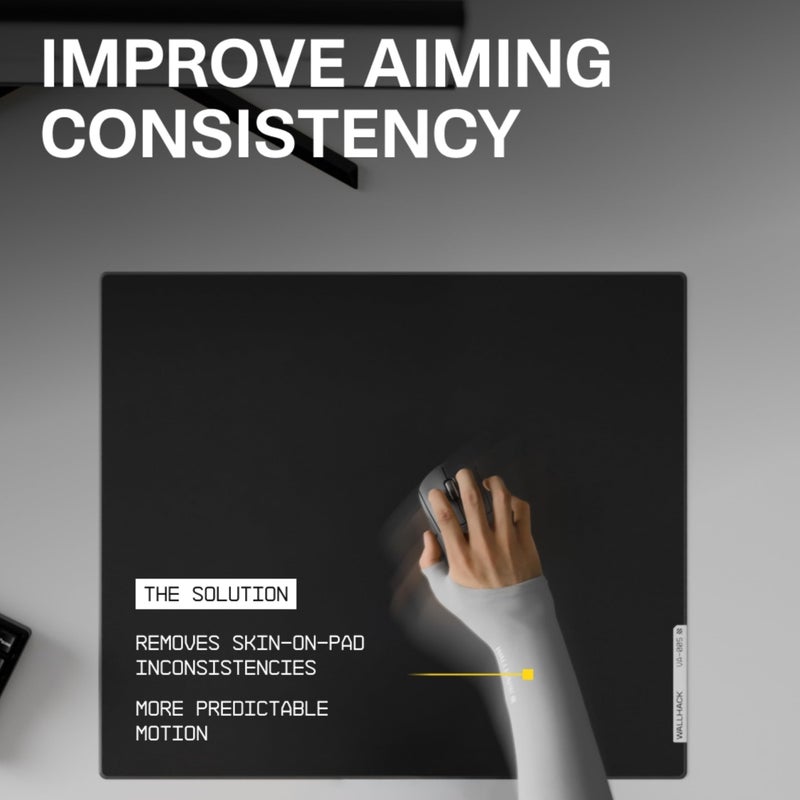 Wallhack Gaming Pro Sleeve With Glove | Low-Friction, High Comfort Performance | Improve comfort on cloth and glass mouse pads | Full sleeve Design, Palm Cover S/M Grey - Image 3