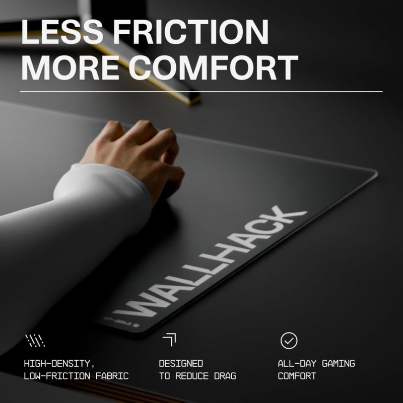 Wallhack Gaming Pro Sleeve With Glove | Low-Friction, High Comfort Performance | Improve comfort on cloth and glass mouse pads | Full sleeve Design, Palm Cover S/M Grey - Image 2