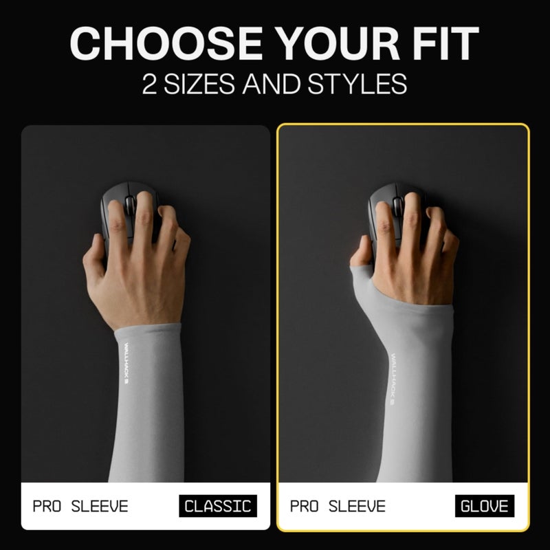 Wallhack Gaming Pro Sleeve With Glove | Low-Friction, High Comfort Performance | Improve comfort on cloth and glass mouse pads | Full sleeve Design, Palm Cover S/M Grey - Image 5