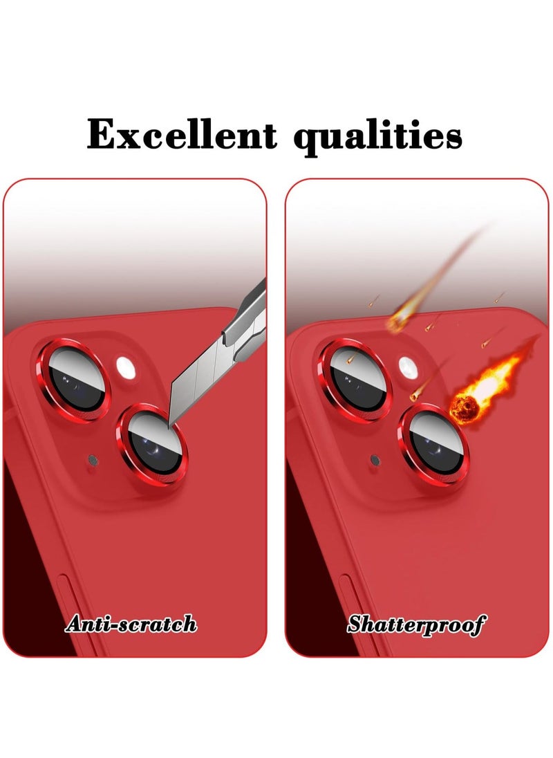 Raxoom "Red Camera Lens Protector for iPhone 16/16 Plus â€“ Tempered Glass Cover with Automatic Alignment Metal Rings and HD Anti-Scratch Protection" - Image 4