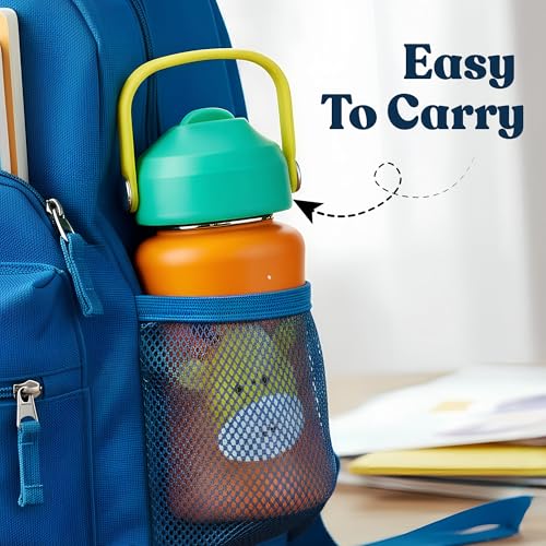 rabitat Steel Play 3.0 Water Bottle for School Kids 350ml, 1+1 Year Brand Warranty | Steel Water Bottle | Steel Bottles | BPA-Free Leak-Proof, Flip-Lock Sipper, EasyCarry Handle Little Boss - Image 4