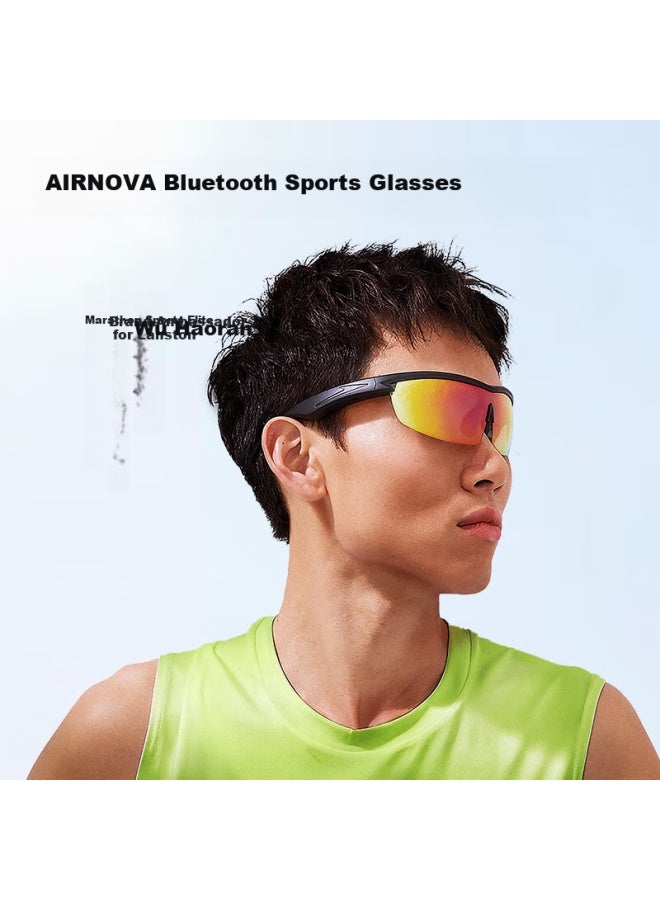 Langston Airnova Bluetooth Glasses Earphones Smart Glasses Integrated Music Calling Outdoor Sports Running Cycling Compatible With Apple Huawei Xiaomi Phones Flame Red - Image 5