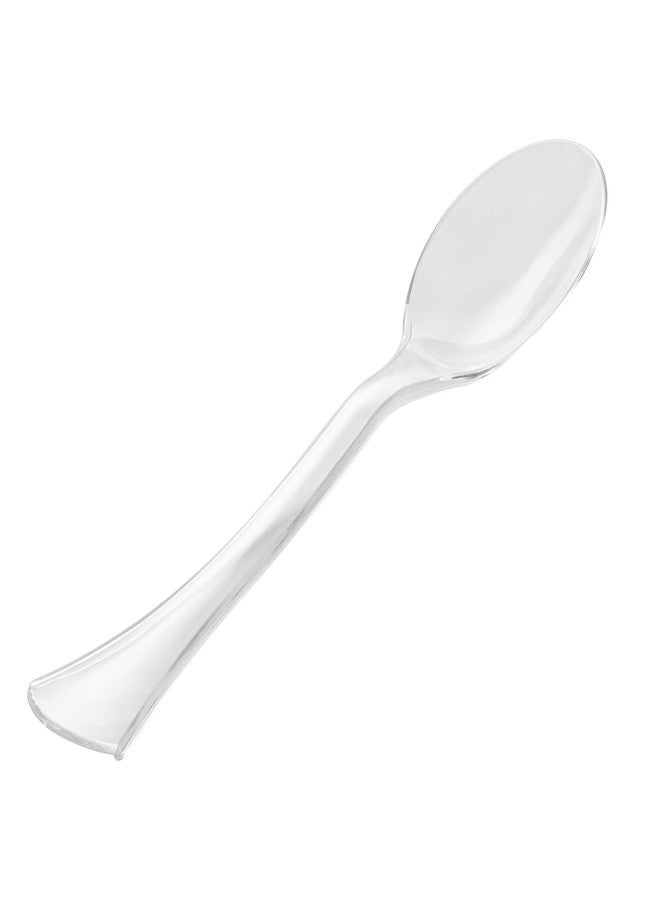 Restaurantware-Cater Tek 9.8 Inch Catering Spoons, 10 Disposable Serving Utensils - Comfortable Handle, Serve Hot And Cold Food, Clear Plastic Serving Spoons, For Parties, Buffets, Catering Events - Image 1