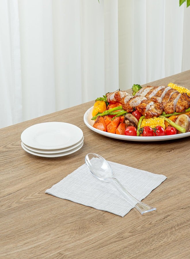 Restaurantware-Cater Tek 9.8 Inch Catering Spoons, 10 Disposable Serving Utensils - Comfortable Handle, Serve Hot And Cold Food, Clear Plastic Serving Spoons, For Parties, Buffets, Catering Events - Image 4