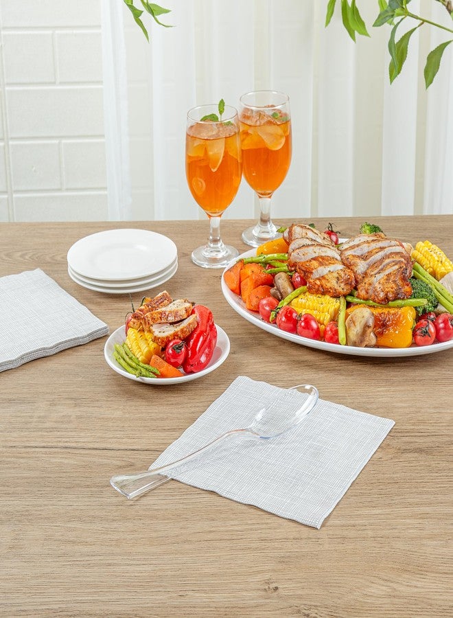 Restaurantware-Cater Tek 9.8 Inch Catering Spoons, 10 Disposable Serving Utensils - Comfortable Handle, Serve Hot And Cold Food, Clear Plastic Serving Spoons, For Parties, Buffets, Catering Events - Image 3