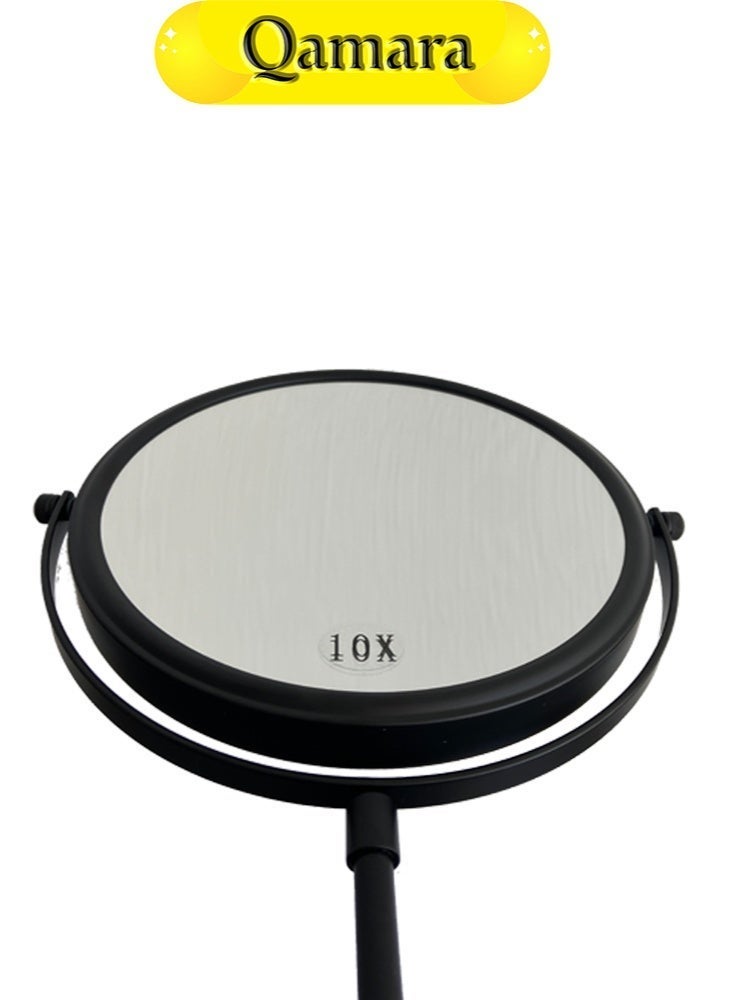  قمرة مرآة مكياج نسائية مزدوجة الوجه، تتميز بقدرة تكبير 10 مرات وهيكل من الفولاذ المقاوم للصدأ. - Image 4