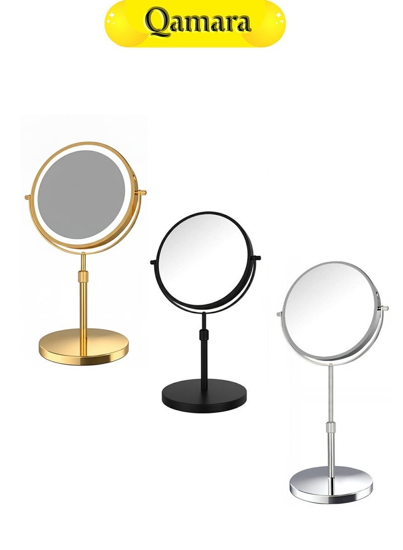  قمرة مرآة مكياج نسائية مزدوجة الوجه، تتميز بقدرة تكبير 10 مرات وهيكل من الفولاذ المقاوم للصدأ. - Image 1