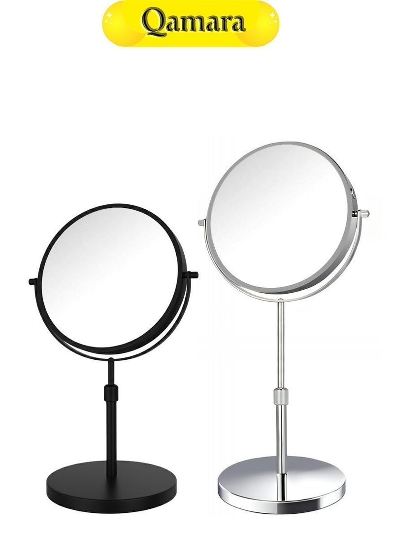  قمرة مرآة مكياج نسائية مزدوجة الوجه، تتميز بقدرة تكبير 10 مرات وهيكل من الفولاذ المقاوم للصدأ. - Image 2