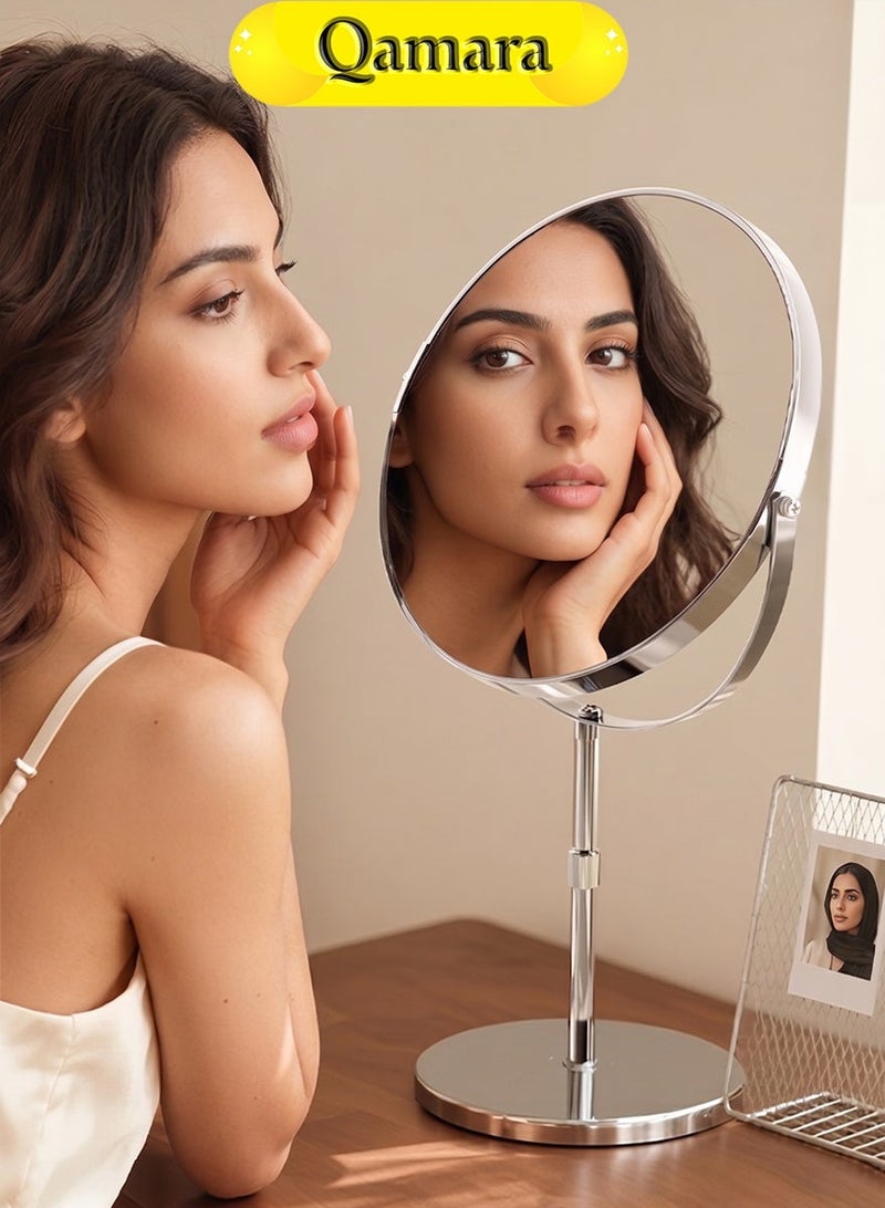  قمرة مرآة مزدوجة الوجه، مرآة مكياج مكبرة 10 مرات - هيكل من الفولاذ المقاوم للصدأ الفاخر - Image 2