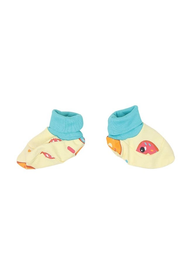 A toddler thing 100% Organic Cotton Cap, Mittens and Booties | Baby Caps Gloves & Socks | For Boys & Girls | For Newborn Babies | Winter Cap | Woolen Gift Pack | Baby Clothes | Shade: Donut Worry - Image 4