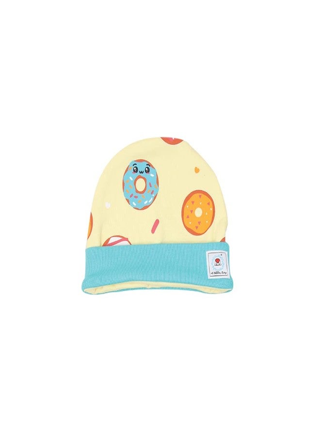 A toddler thing 100% Organic Cotton Cap, Mittens and Booties | Baby Caps Gloves & Socks | For Boys & Girls | For Newborn Babies | Winter Cap | Woolen Gift Pack | Baby Clothes | Shade: Donut Worry - Image 2