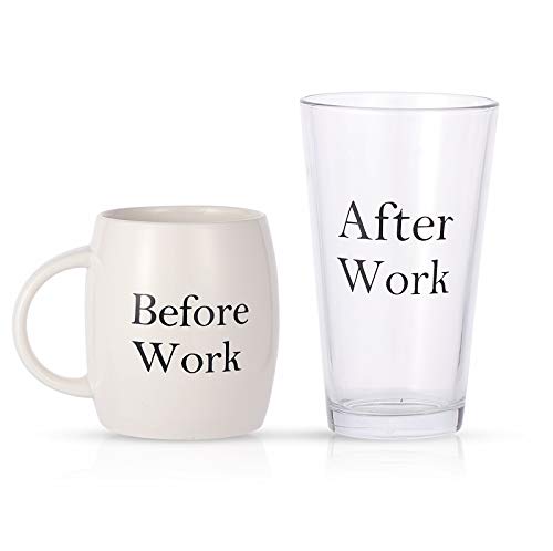 L LIFETIME L LIFETIME Coffee Mug Beer Gift Set Cup Glass Coworkers Women Men Graduation Present Secret Santa Holiday Work Beer 