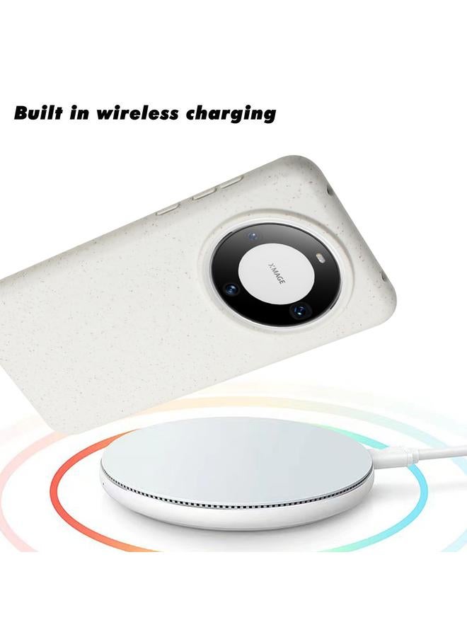 Phone Case For Huawei Mate 60 Wheat MagSafe Magnetic Straw Material + TPU Phone Phone Case