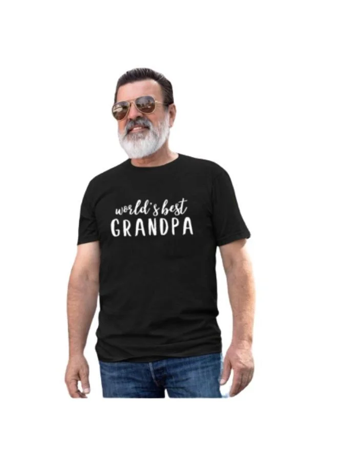 Matching Family Outfits Best Grandma or Best Grandpa Printed Black T-Shirt