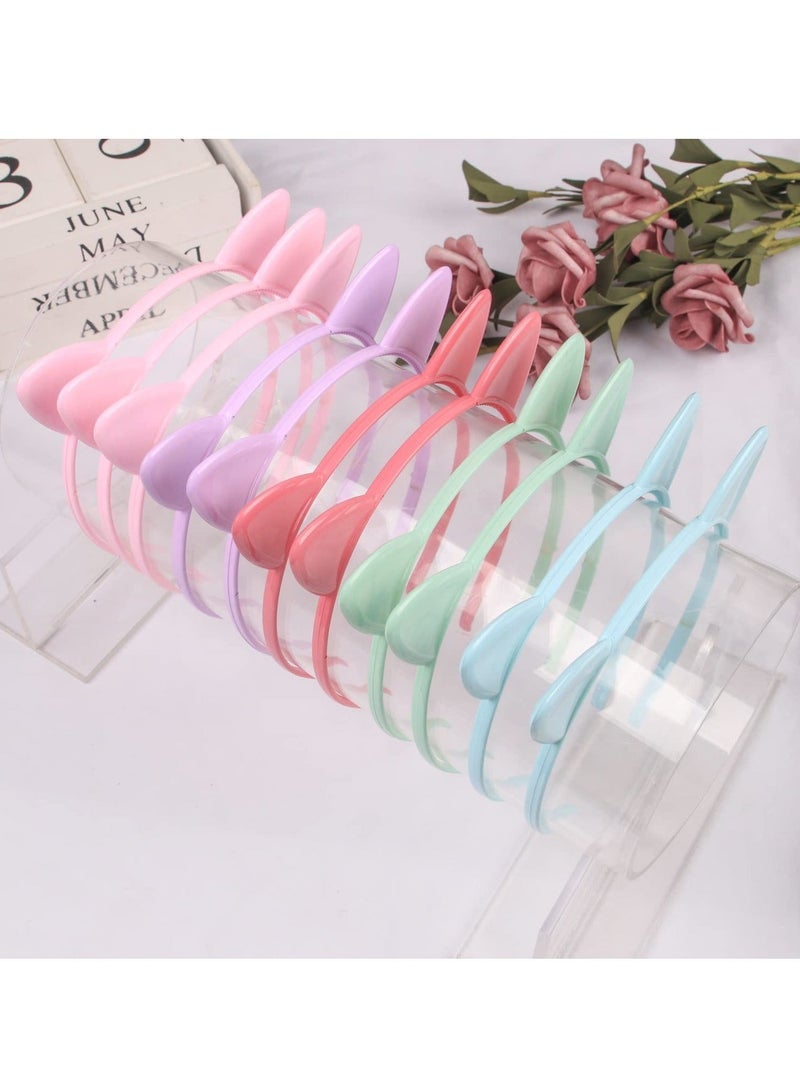 Cat Ear Headbands 12 Pcs lovely Headbands for Girls and Children Kitty Ears Hairbands Hair Plastic Hoops Accessories for Daily Wearing and Party Decoration - Image 4