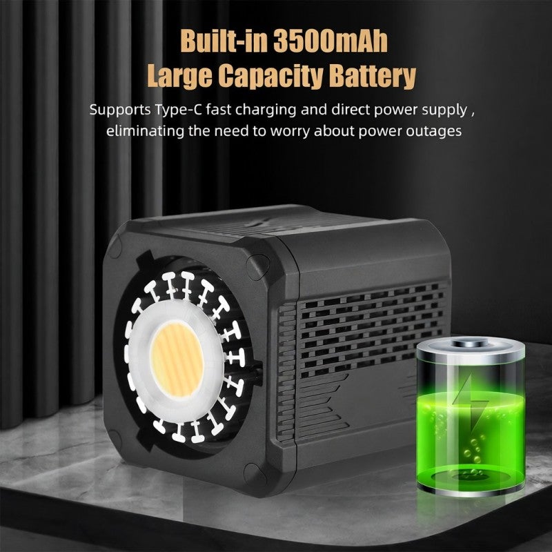BAFANG BF-60W Compact COB Video Light 60W LED Fill Light 2700K-6500K Dimmable 6 Scene Lighting Effects Built-in Battery Mini Bowens Mount with Reflector Diffuser for Indoor Outdoor Vlog Live - Image 5