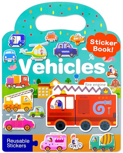 Benresive Reusable Sticker Book for Toddlers Stickers for Kids Toddler Travel Toys Activities Crafts Ages 3 and Up Easter Basket Stuffers Birthday Gifts Vehicle - Image 1