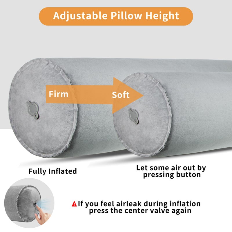 EULANT Inflatable Body Pillow for Adults,Inflatable Travel Body Pillow for Sleep,47inch Long Hug Pillow Bolster Pillow for Sleeping, Back - Image 3