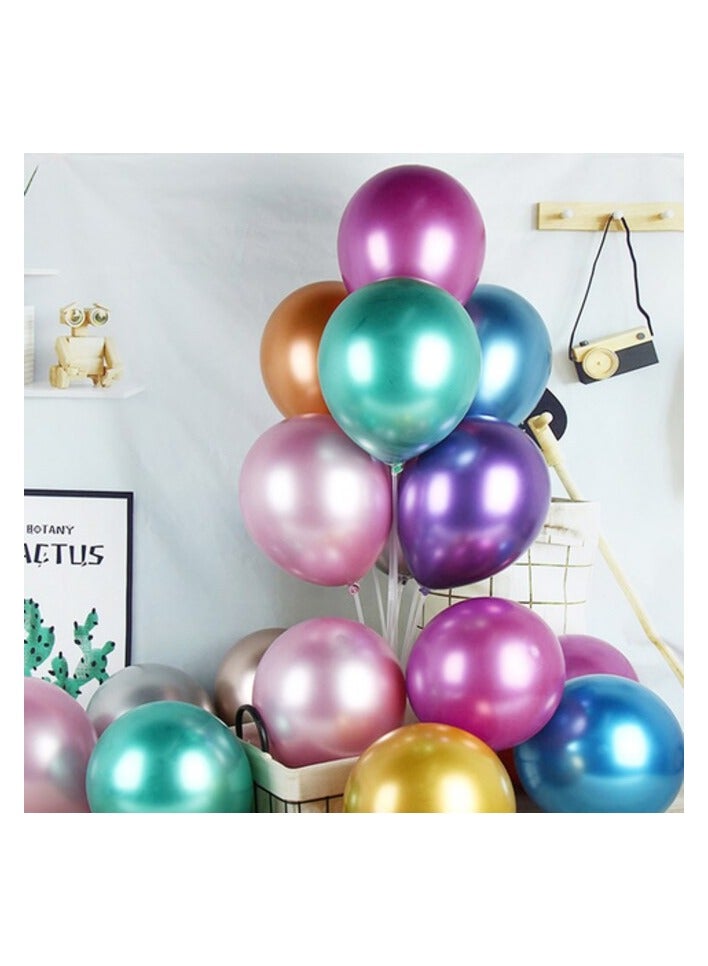 Promass-12 Inch Metal Color Balloon Thicker Balloon Decorations for Wedding Birthday Baby Shower Graduation Party (1pcs) - Image 2