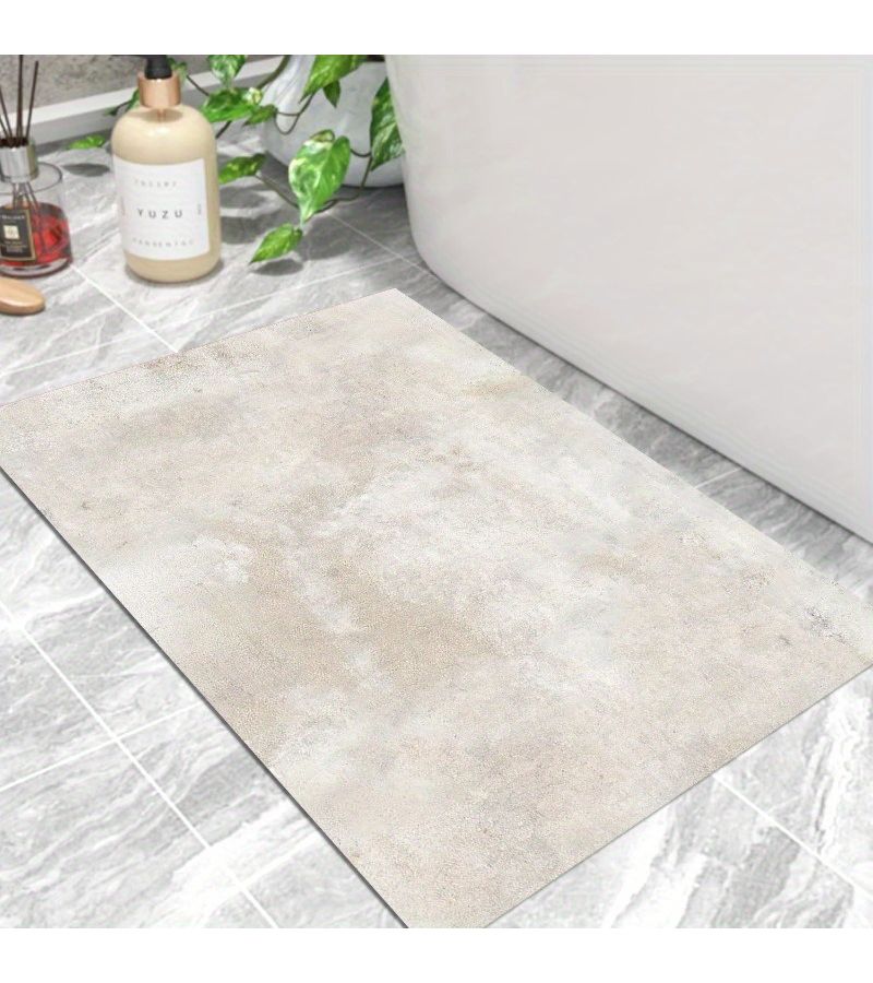 1pc Textured Light Beige Bathroom Floor Mat 50x80cm Super Absorbent Anti Slip Easy to Clean Washable Ideal for Home Kitchen Decoration Suitable for Dining Table Bedroom Bedside Laundry Room Bathroom - Image 5