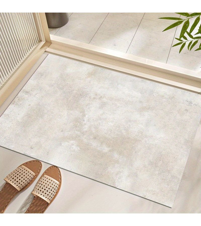 1pc Textured Light Beige Bathroom Floor Mat 50x80cm Super Absorbent Anti Slip Easy to Clean Washable Ideal for Home Kitchen Decoration Suitable for Dining Table Bedroom Bedside Laundry Room Bathroom - Image 3