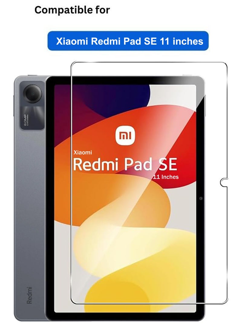 Xiaomi Redmi Pad SE 11 inches 9H Hardness HD Tempered Glass Screen Protector 99% Transparency with device's original screen clarity and brightness- Clear - Image 1