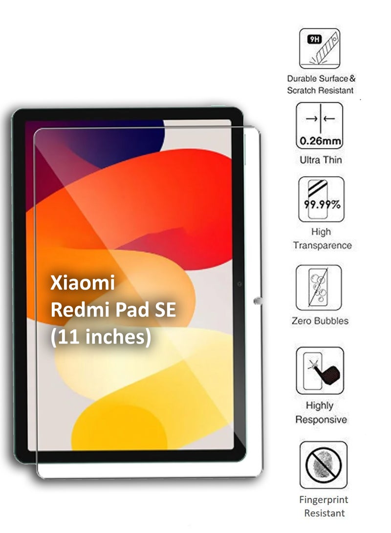 Xiaomi Redmi Pad SE 11 inches 9H Hardness HD Tempered Glass Screen Protector 99% Transparency with device's original screen clarity and brightness- Clear - Image 3