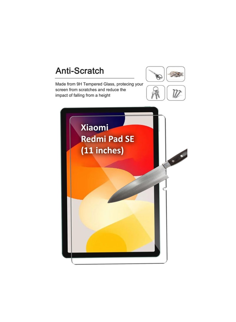 Xiaomi Redmi Pad SE 11 inches 9H Hardness HD Tempered Glass Screen Protector 99% Transparency with device's original screen clarity and brightness- Clear - Image 2