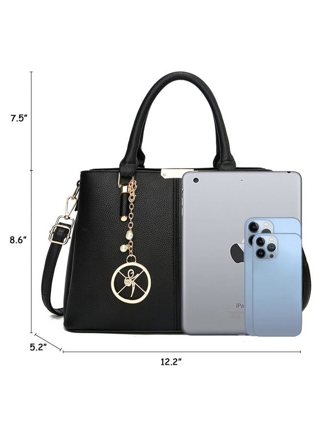 KURGOOL Purse and Handbags for Women, 3 Zip Compartments Tote Bag Designer Shoulder Purse Top Handle Satchel Bags - Image 5