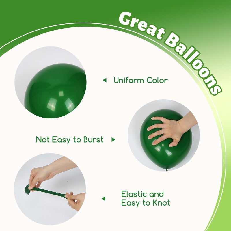 Leraqertra 60Pcs Green Balloons 12inch with Lime Dark Green and White Balloons Confetti Balloon for Themed Baby Shower Birthday Party Decorations - Image 3