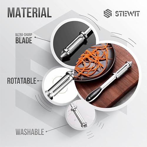 Stewit 3in1 Vegetable Peeler Fruit Peeler for Kitchen Multipurpose Peeler Versatile Vegetable Peelers for Salad Preparation (Peeler) - Image 3