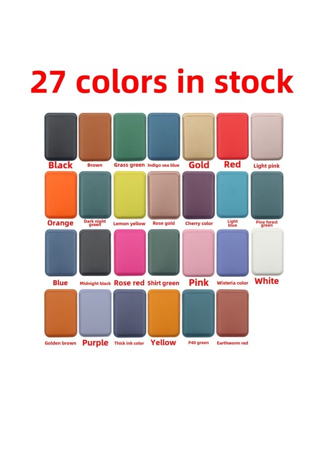 Generic - Suitable For Apple 12-15 Series Magsafe Magnetic Card Sleeve Back Sticking Card Sleeve In Stock-Color:Rose Red 2-Applicable Model:Super Double-row Magnetic Card Package (23 Magnetic) Spot - Image 1