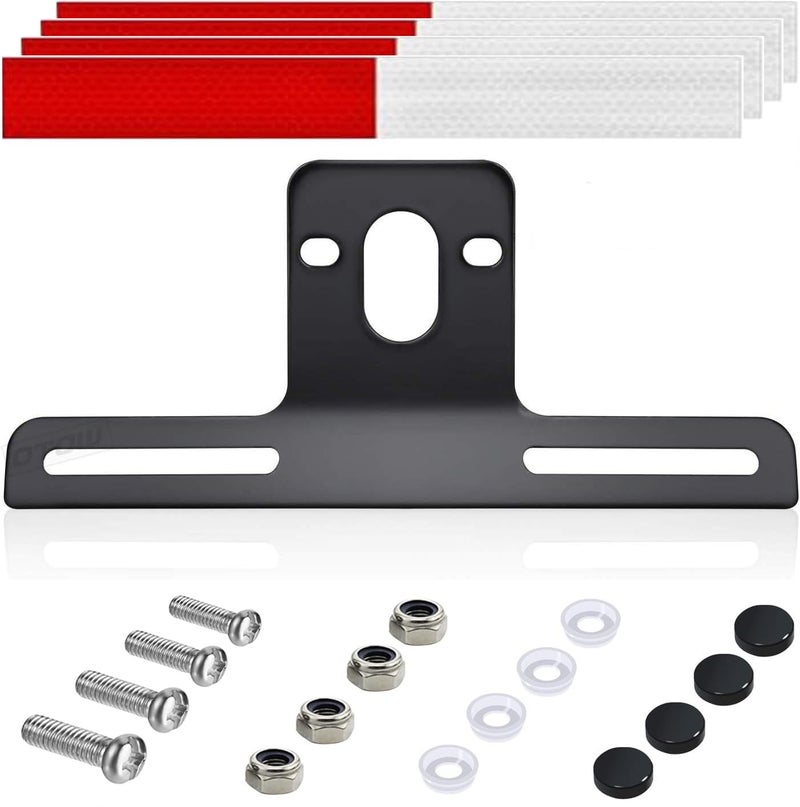 OTOW Steel Heavy Duty License Plate Holder Bracket and Light Mount for Trailers, Trucks, Cars, Certain Motorcycles with Mounting Screws, Reflective Sticker - Image 1