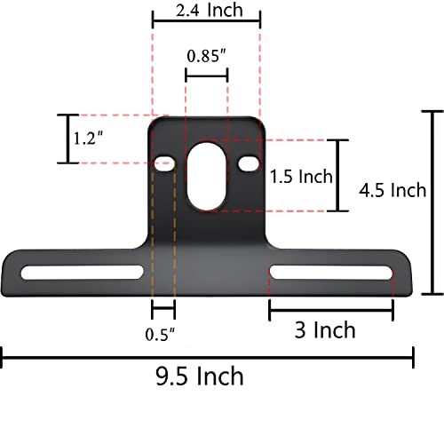 OTOW Steel Heavy Duty License Plate Holder Bracket and Light Mount for Trailers, Trucks, Cars, Certain Motorcycles with Mounting Screws, Reflective Sticker - Image 2